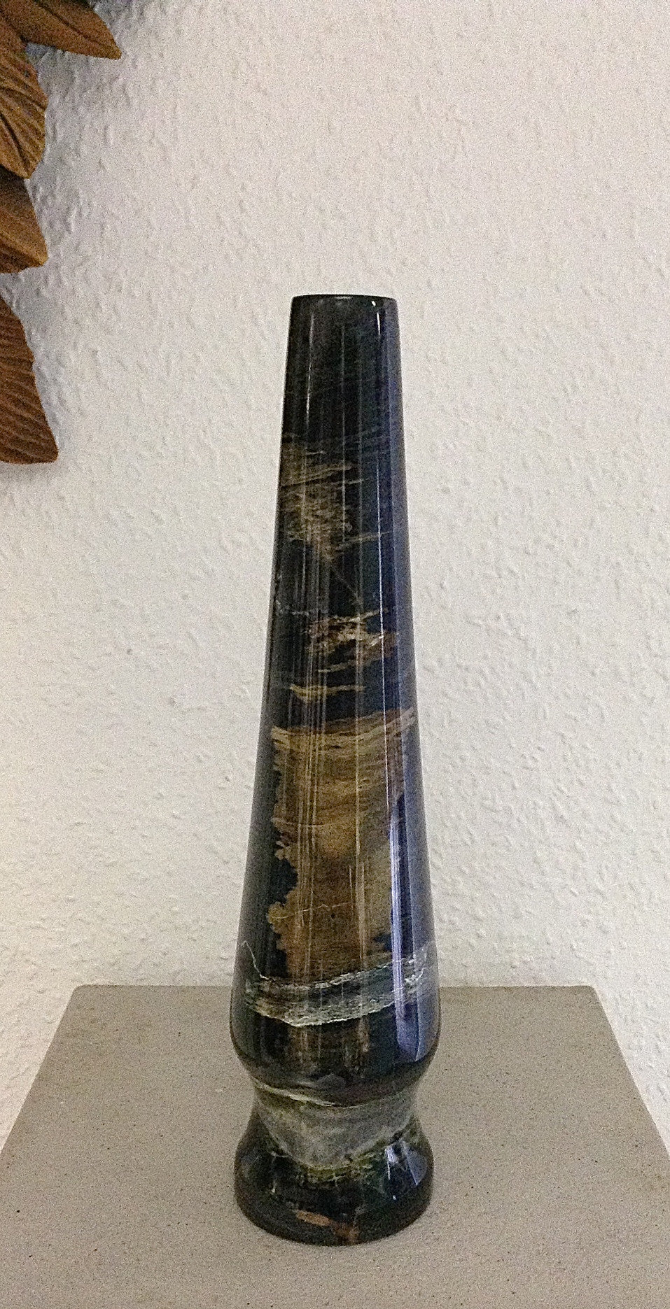 Ancient Black Marble Tulip Vase