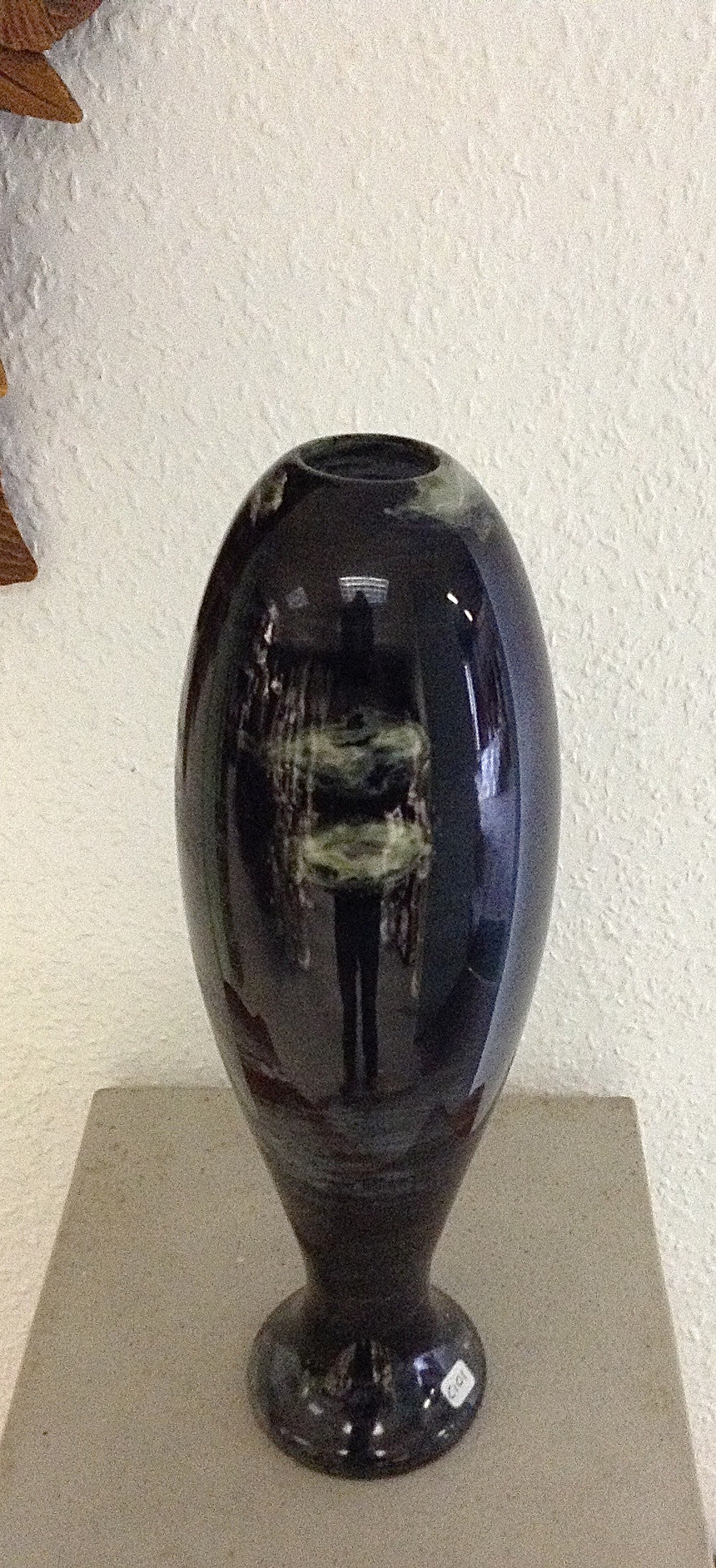 Ancient Black Marble Plug Vase.